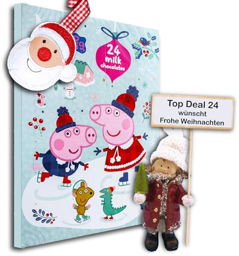 X-Mas Set Schokoladen Adventskalender Schweinchen und Deko-Artikel, Kalender Top Deal24 Deko-Artikel