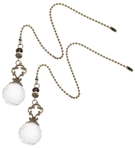 DOITOOL 2piezas Colgante De Cristal Cadenas De Tracción Para Lámparas De Techo Adorno Colgante Para Ventiladores De Techo Extensión Cadena Para Decoración