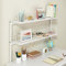 2 Tier Desktop Bookshelf Organizer for Office Accessories Multi functional Clamp On Desktop Shelf (White 60cm/24in)