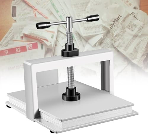 VNATWGOO Manuelle Papierpresse, PapiergläTtungsmaschine, Stahlrahmen, Manuelle Flachpapierpresse, Buchpresse, Bindemaschine,A3