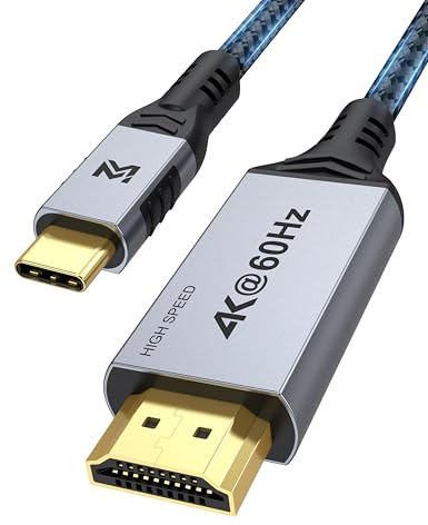 MOSIMLI USB C to HDMI Cable, 6FT, 4K@60Hz | Compatible with iPhone 16/15, Galaxy S23-S25, Macbook, iPad, Monitor, Projector, TV, PC