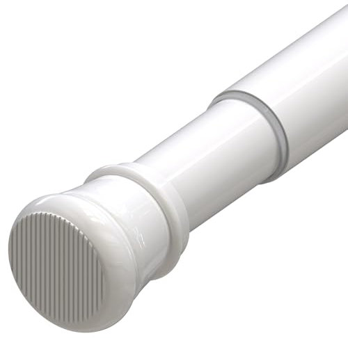 Tringle à rideau de douche extensible sans vis tringle à rideau à ressort pour rideaux (blanc, 105-260 cm, 1 pièce)