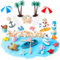 Camptrip Lot de 33 micro-paysage de plage miniature - Décoration de plage - Mini chaise longue - Parasol - Petit palmier - Animaux marins - Décoration pour bricolage - Cadeau unique