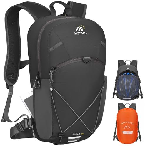 ONETOALL Sac À Dos Antivol pour Vélo Homme Imperméable, Petit Bag Randonnée Femme 12L, Sac Sport VTT avec Ceinture Ventrale Amovible pour Cyclisme, Randonnée, Voyage, Trajet Quotidien