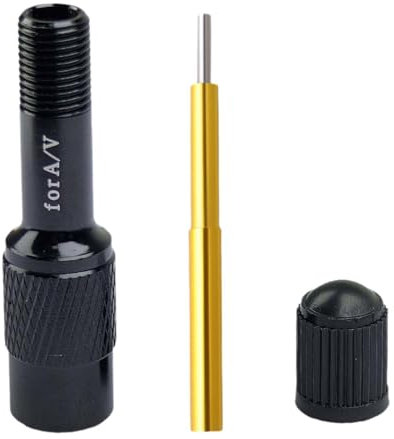 Qianly Bike Front Fork Valve Pump Adapter Tire Pump Accessories Shock Pump Adapter Extender, Black