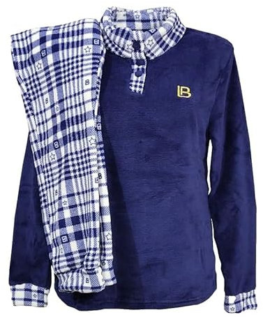 dolcecasabiancheria Pigiama Donna in Coral Pile Invernale Laura 73s S Blu