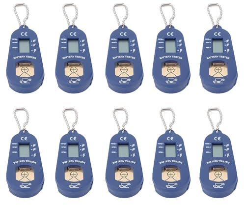 GREOHNMPAW 10X Knopf Batterie Tester, SchlüSsel Bund Tasche, Tragbarer und Leichter Batterie Tester Zur ÜBerprüFung der Verbleibenden Batterie Leistung