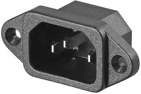 HeyNana Wechselstromstecker männlich schwarz für Schalttafelgehäuse Anschluss 250 V, 10 A, IEC-320 C14