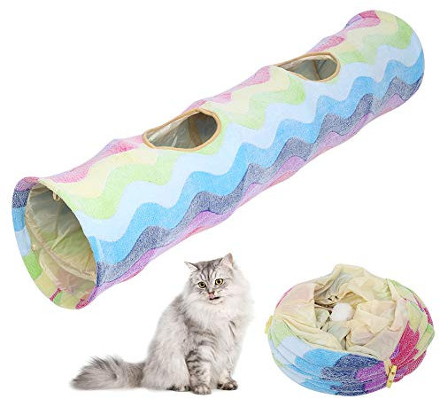 ETAINGYEUN Buntes Katzentunnelspielzeug. Robust und Macht Spaß für Katzen, mit denen Man Spielen kann. Leuchtende Farben. 46 x 10 Zoll. Katze