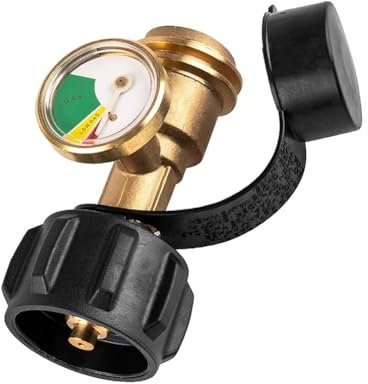 Propane Tank Gauge with Leak Detector – Type 1 Gas Level Indicator & Pressure Meter for Barbecue Grill, Heater, RV, Camper, Cylinder & Outdoor Appliances