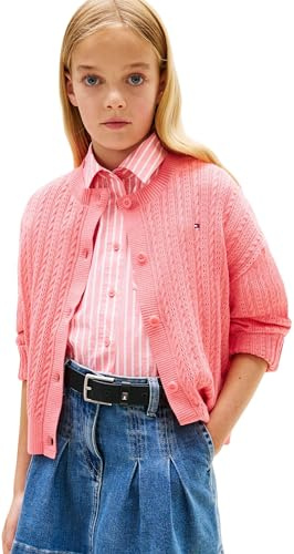 Tommy Hilfiger Mädchen Pointelle Cable Cardigan Kg0kg09378 Pullover (1er Pack)