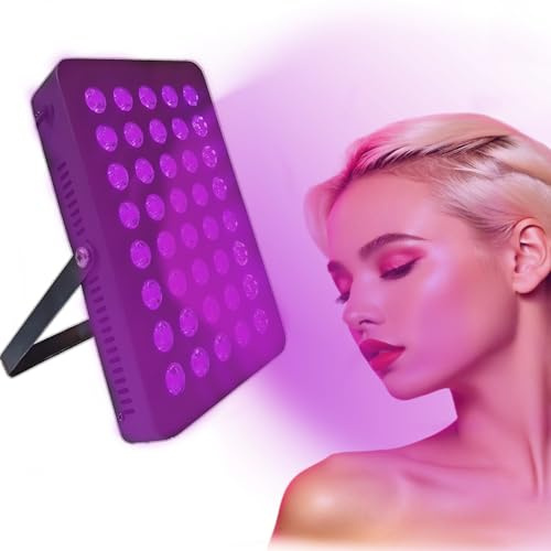 Bräunungslichttherapielampe, 395 nm, für Gesicht und Körper, einstellbarer Timer, Helligkeit, hohe Leistung, 80 W, 40 LEDs, Heimgebrauch und Fitnessstudio, Sonnenbadmaschine mit Brille, Muskel/Gelenk