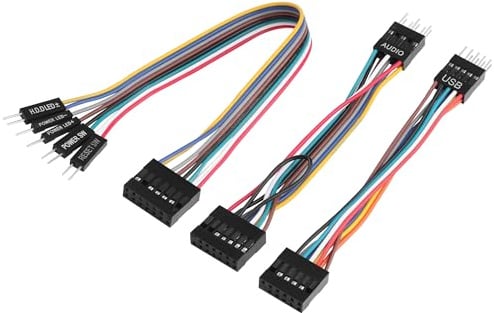 ELFJMZP Motherboard Front Panel Adapter Kit:Power Switch/USB 2.0/Audio Connector for Business Desktop Mainboards (Qitian/Yangtian/ThinkCentre-Compatible) to Standard ATX Case