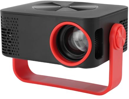 Asixxsix Projecteur Portable, Full HD 1080P Rotatif à 360 Degrés avec WiFi Correction Automatique du Trapèze Projecteur de Film Extérieur Léger pour Téléphone Portable PC TV clé USB (Prise UE)