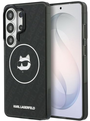 CG MOBILE Karl Lagerfeld IML Wiederholte Choupette kompatibel mit MagSafe Hülle für Samsung Galaxy S26 Ultra (Schwarz)