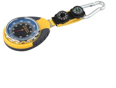 BEAZOOM Altimetro da esterno 4 in 1 giallo con barometro termometro per escursionismo trekking campeggio