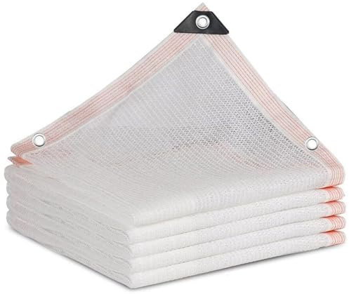 Malla de Sombreo Blanca 55%, Toldo Parasol Exterior Transpirable con Ojales | Toldo Parasol Exterior Transpirable con Ojales y Cuerda, Red de Sombreo para Invernadero, Plantas de.(4x5m)