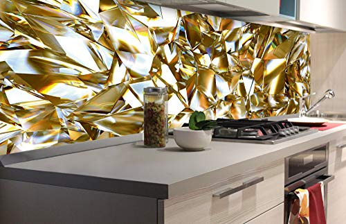 Dimex Küchenrückwand Folie selbstklebend Goldener KRISTALL | Klebefolie - Dekofolie - Spritzschutz für Küche | Made in EU - 180 cm x 60 cm