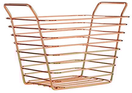Premier Housewares Shine Wire Basket, Rose Gold, Small