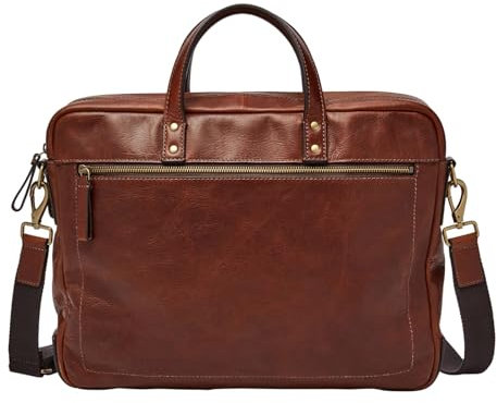 Fossil Tasche für Männer Haskell, Leder Arbeitstasche cognac 40,6 cm L x 7,6 cm B x 30,5 cm H MBG9342222
