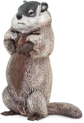Safari Ltd. 100118 Groundhog, unglaubliche Kreaturen aus der Erde aus Holz, Grau