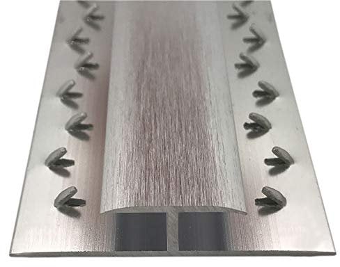 Grandismo® Heavy Duty - Carpet to Carpet - Gripper Trim Threshold Strip - Metal Doorbar - Brushed Silver