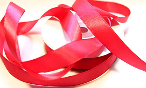 CaPiSo 25m 15mm Satinband 1,5 cm Dekoband Weihnachten Schleifenband Geschenkband Dekorationsband (Fuchsia)