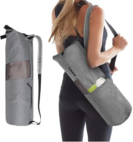 Explore Land Oxford Aufbewahrungstasche für Yogamatten mit atmungsaktivem Netzfenster und großen Taschen (passend für 1,27 cm Yogamatte, Gray01)