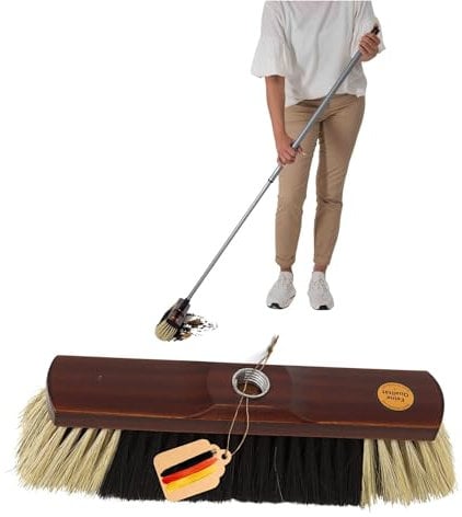 Novaliv Escoba de Habitación de Pelo de Crin de Caballo, Mezcla de Cerdas Suaves, Cepillo para Laminado y Parqué, Mezcla de Cerdas Naturales