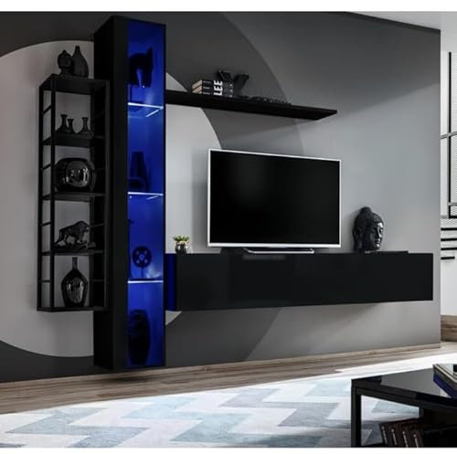 Paris Prix Ensemble Meuble TV Design Switch VII 240cm Noir