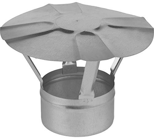 Proper Tools Galvanised Steel Chimney Cowl - Ø 150 mm (5.91) - Flue Liner Cap, Duct Plug Pipe, Rain Cover, Stove Log Burner Cap, Tube Finishing