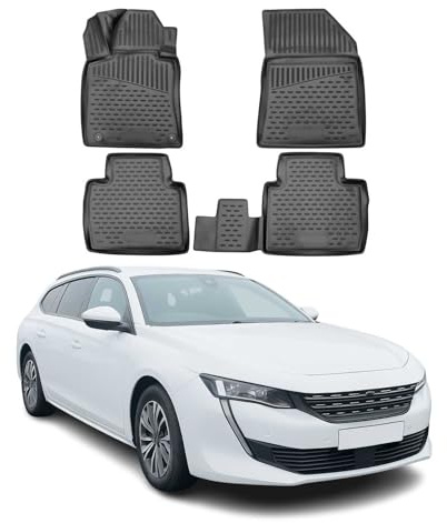 OMAC Fußmatten für Peugeot 508 Kombi 2018-2025 TPE 4X Schwarz | Gummimatten, Automatten, Allwetter, fahrzeugspezifisches Produkt, Antirutsch, 3D-Passform, wasserdicht