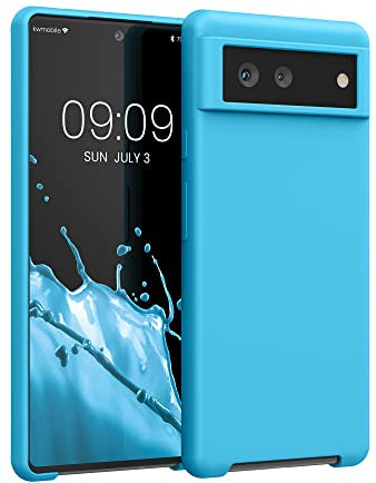 kwmobile Cover per Google Pixel 6 Custodia - Back Case per Smartphone in Silicone TPU - Protezione Gommata - celeste scuro