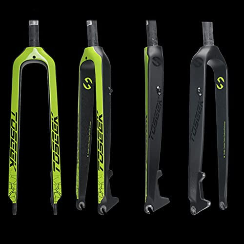 T800 Ultraleggera Full Fibra di Carbonio Forcella Anteriore per Bicicletta 26/27.5/29 MTB Mountain Bike Disc Freno Conico Forcella Anteriore Rigida Sostitutiva Forcella Anteriore,Green,29ER