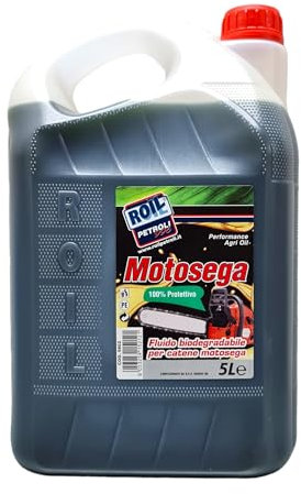 5 Litri di Olio ►BIOLOGICO e BIODEGRADABILE◄ di colore VERDE per CATENE MOTOSEGA per ►Uso PROFESSIONALE e HOBBISTICO◄ (5)