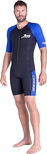 CRESSI Tiburon Man Shorty Wetsuit 2mm - Muta Shorty Uomo realizzata in Neoprene Ultra Stretch 1.5/2mm e Elastane, Nero/Blu, M/3