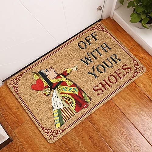 Agriism Door Mat Indoor Entrance Porch Welcome Funny Flannel Floor Mat Playcard Off With Your Shoes Doormat Home Decor Home Decor Housewarming Decor 24x16 Inch