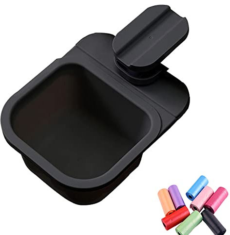 UpTuoLi Rotatable Clip-on Mini Garbage Can with Trash Bag - Clipped Under Dinner Desk or Table Counter, Small Waste Basket Tiny Trash Bin