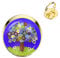 FELIXWASH Anillo ajustable de Murano Millefiori Mehrfarben Blume de 16 mm, anillo de cabujón de cristal Schmuck Für Frauen Männer Geschenk Großhandel, S, Metal, Perla