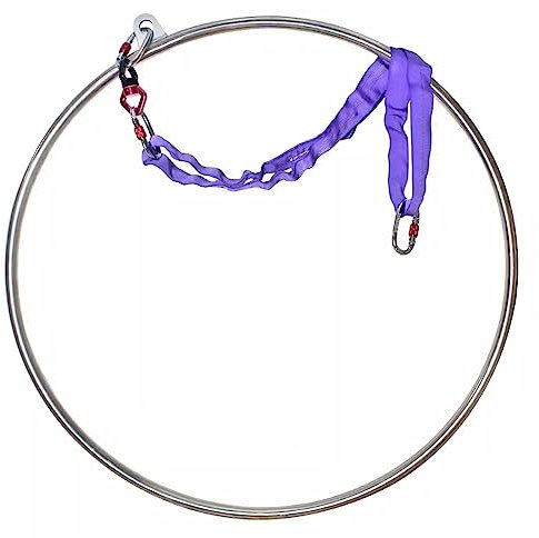 ZJKXJH Yoga Aerial Hoop, 80/85/90/95cm Single Point Aerial Rings Ausrüstung, Für Gymnastik Akrobatik Gewichtsverlust, Karabiner&Wirbel&Spannsatz (Size : 90cm/35.4in)