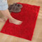 Reyox Badematte Hochflor Chenille rutschfest Vorleger Waschbar Badteppich Badezimmer Wasserabsorbierenden Rot 1 70 x 140 cm
