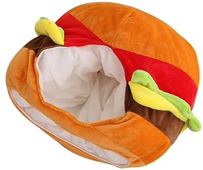 Abaodam 1stk Hamburger Hut Lustiger Party-kopfschmuck Food-kostüm-hut Gefüllte Hut Partyartikel Fast-food-hut Neuheit-food-hut Hut Für Erwachsene Hot-dog- Kind Plüsch Hotdog
