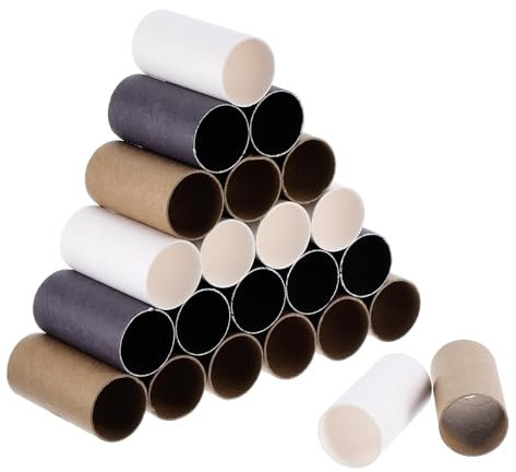 PATIKIL 3.35 Inch Cardboard Tubes, 100 Pcs Toilet Paper Rolls for Crafts TP Tubes Empty Paper Towel Rolls Sturdy 1.5 inch Diameter Thick Bulk for Art Classroom Painting, Black White Brown