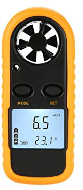 dijiusidy Mini Digitalanzeige Windmesser Surfen Kiten tragbar 10 bis 45 ℃ Windgeschwindigkeitsmesser Handwindmesser Thermometer