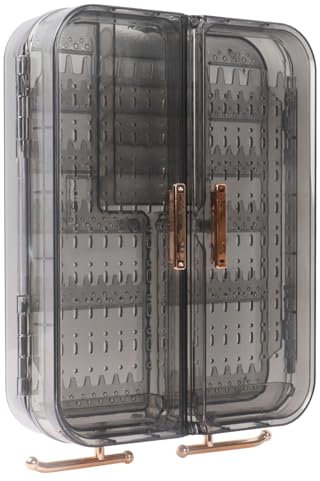 Xbopetda Schmuckkästchen, Schmuckkasten Wand Hängende, Kein Bohren Schmuckkasten Damen, Schmuck Ständer Ohrring Box Halskette Halter, Schmuckschatulle Groß für Ringe Ohrringe Armbänder Halsketten-Grau