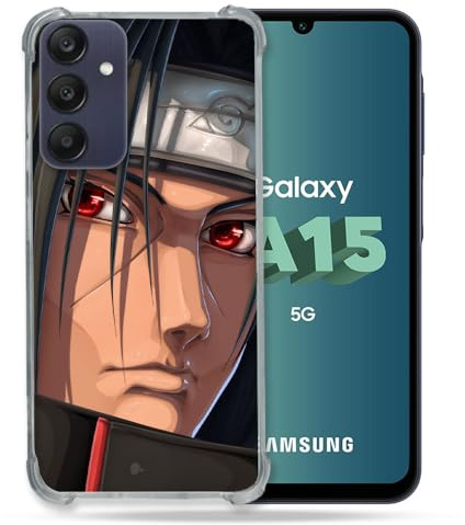 Cokitec Verstärkte Schutzhülle für Samsung Galaxy A15 4G / 5G Manga Naruto Itachi Gesicht