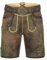 Krüger Herren Trachten Lederhose kurz, Modell: Larry mit Gürtel, Knielang, braun und grau, Art.-Nr. 961567-0-0705, 50,