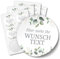 24 PERSONALISIERTE Aufkleber mit Wunschtext individualisiert anpassbar - Name Datum Text Etiketten rund 4cm selbst gestalten, Eukalyptus - Deutsche Manufaktur