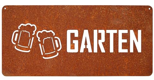 EXTRAVAGANT® Schild „Biergarten“ Wanddekoration Gartendeko Wohnungsdeko Gartenschild Metall Innen Außen wetterfest Geschenk Garten Wohnung Terrasse Geschenkidee Geburtstag