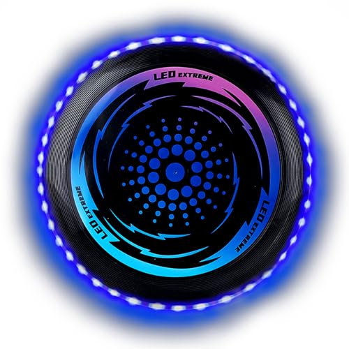 HUIKUANGEU Ultimate Frisbee led,led Frisbe Leuchtend,Leuchtende Flugscheibemit 49LED-Lichter,Weiche Flugscheibe Leuchtscheibe für Erwachsene und Kinder,Disc Spaßsport für Kinder Erwachsene im Freien.